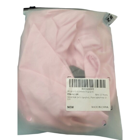 NEW Soly Hux Pink Ruched Bodycon Dress Spaghetti Strap Girls Size 13Y F8 - Picture 8 of 9